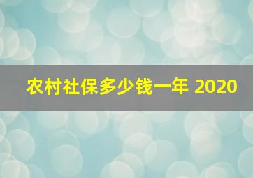 农村社保多少钱一年 2020